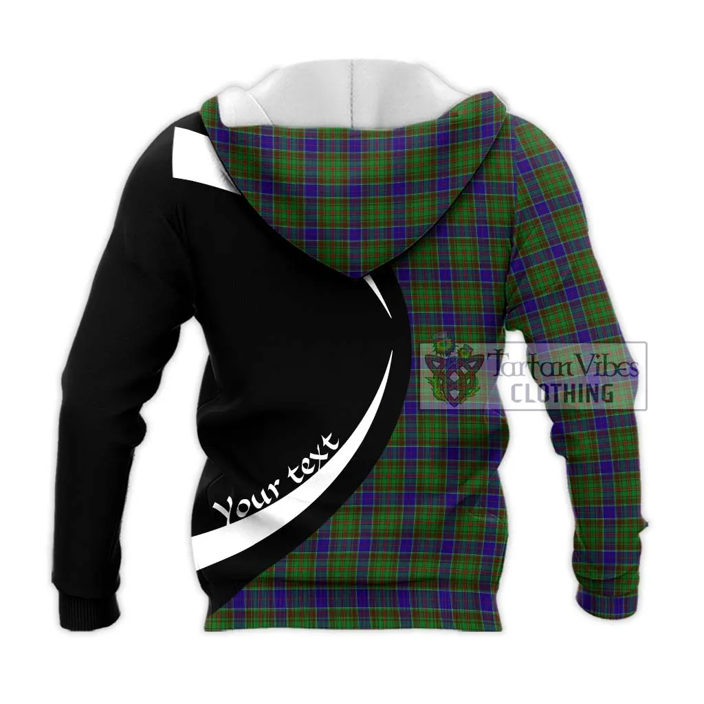Adam Tartan Knitted Hoodie with Family Crest Circle Style