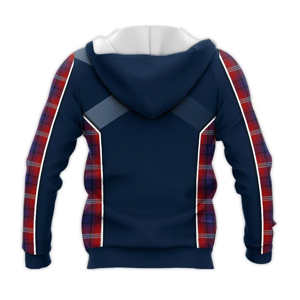 Ainslie Tartan Knitted Hoodie with Family Crest and Scottish Thistle Vibes Sport Style