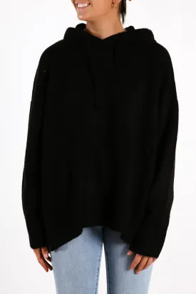 Alana Knit Hoodie Black