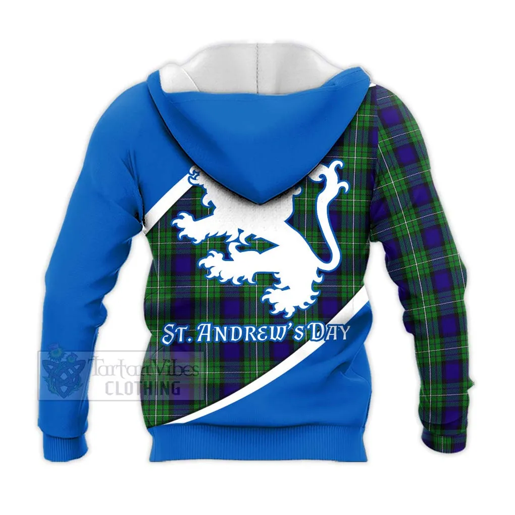 Alexander Family Crest Tartan Knitted Hoodie Celebrate Saint Andrew's Day in Style