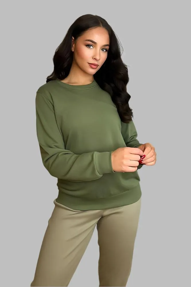 All Olive Cotton Sweatshirt