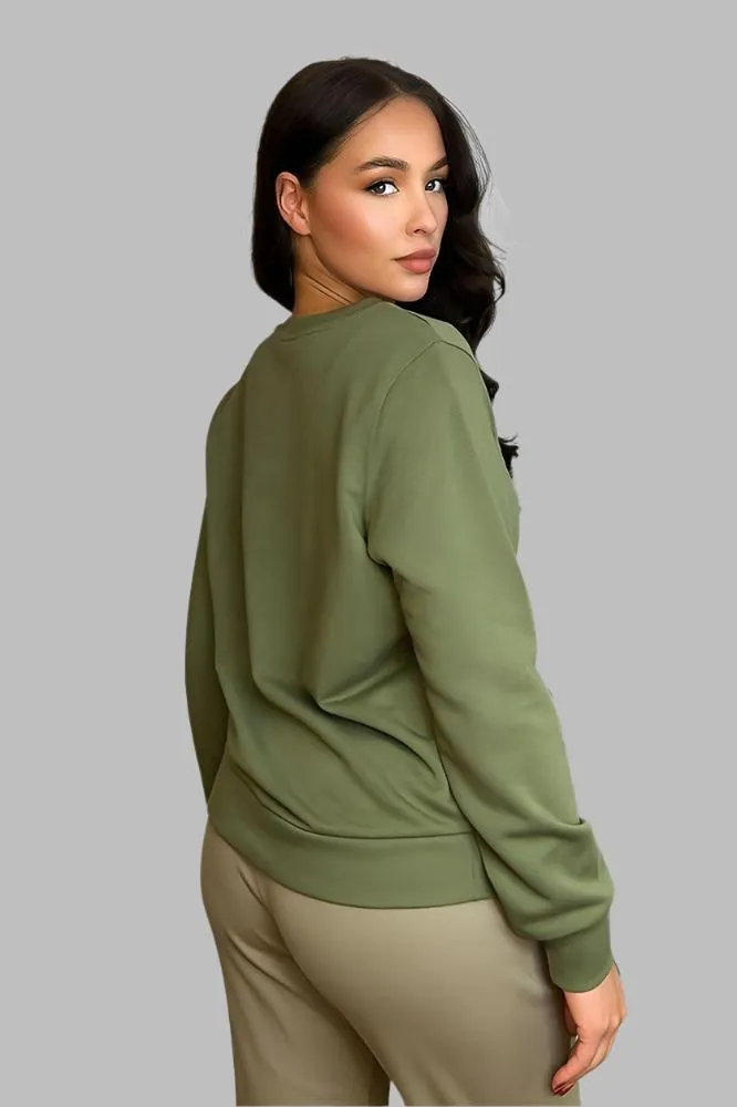 All Olive Cotton Sweatshirt