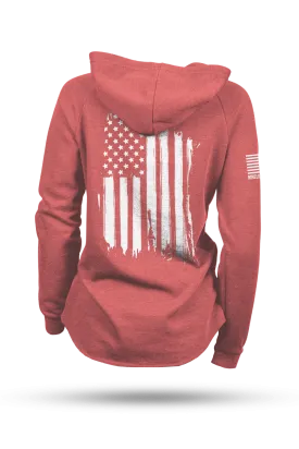 America - Lightweight Women's V-Neck Hoodie