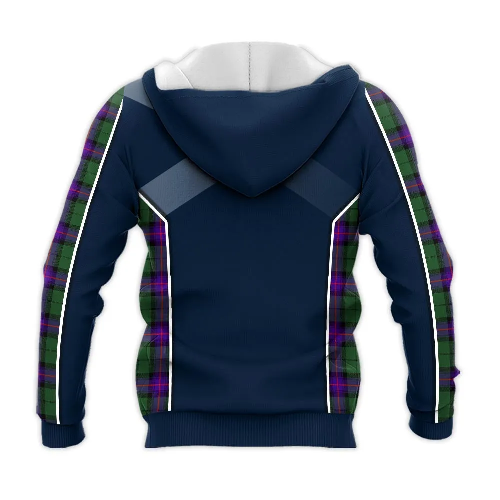 Armstrong Modern Tartan Knitted Hoodie with Family Crest and Scottish Thistle Vibes Sport Style
