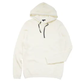 Austin Ribbed Knit White Hoodie