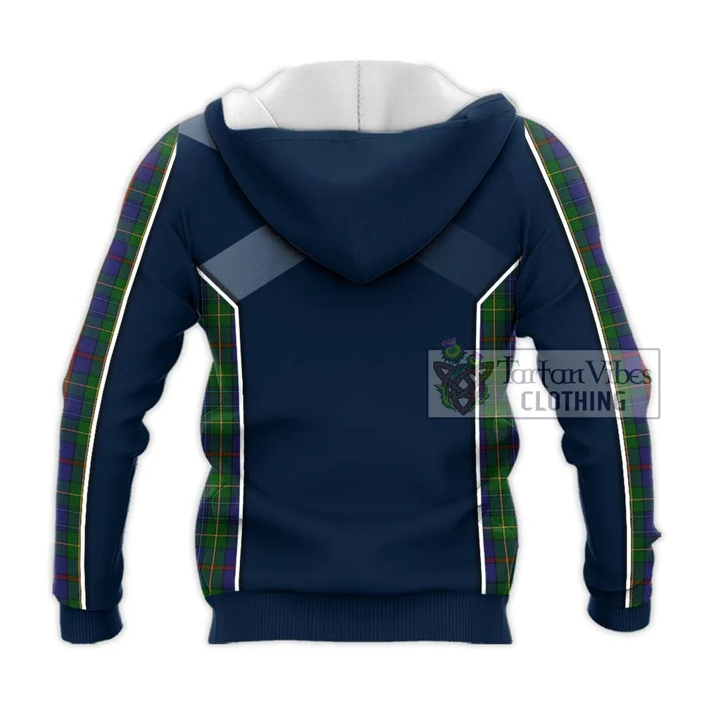 Bailey Tartan Knitted Hoodie with Family Crest and Lion Rampant Vibes Sport Style