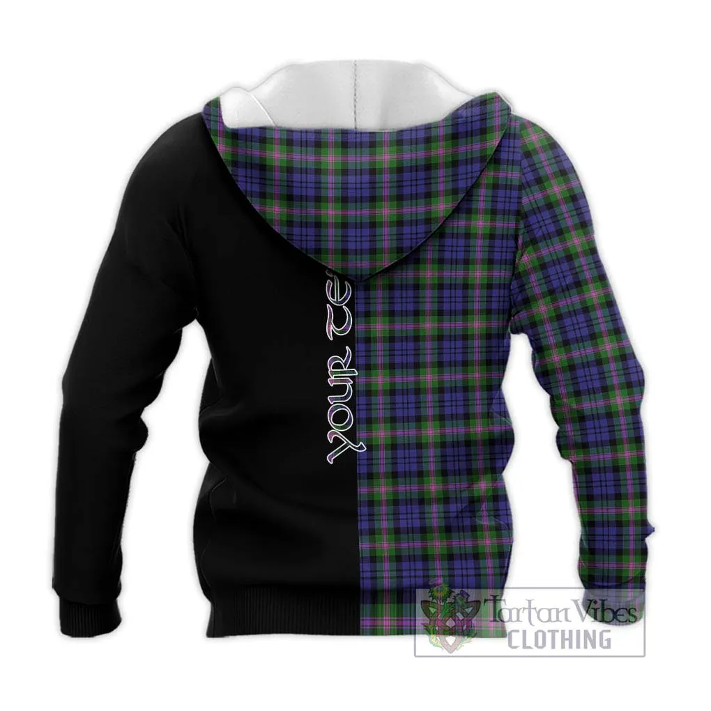 Baird Modern Tartan Knitted Hoodie with Family Crest and Half Of Me Style