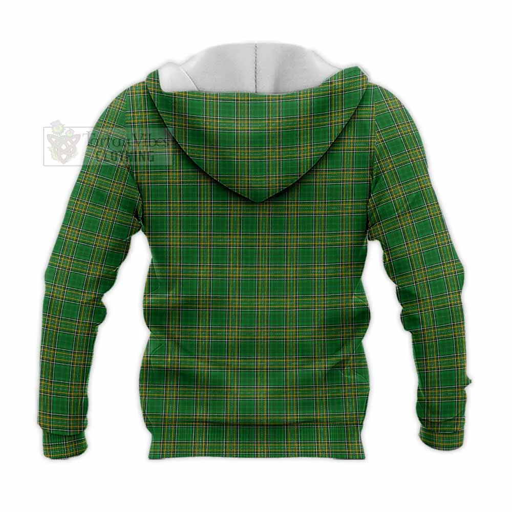 Baker Irish Clan Tartan Knitted Hoodie with Coat of Arms