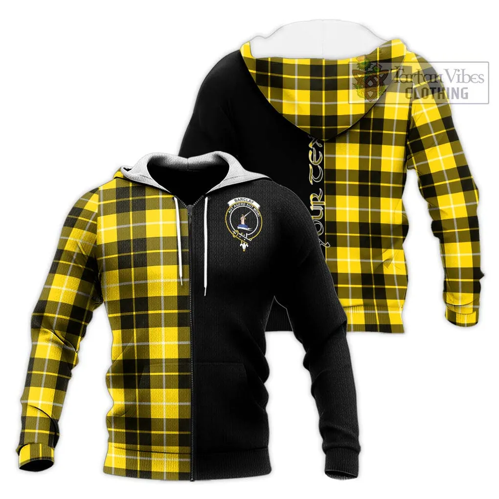 Barclay Dress Modern Tartan Knitted Hoodie with Family Crest and Half Of Me Style