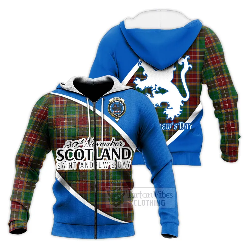 Baxter Family Crest Tartan Knitted Hoodie Celebrate Saint Andrew's Day in Style