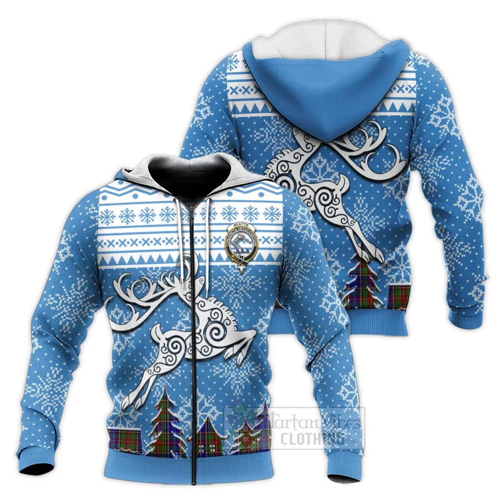Beattie (Beatty) Clan Christmas Knitted Hoodie Celtic Reindeer Style