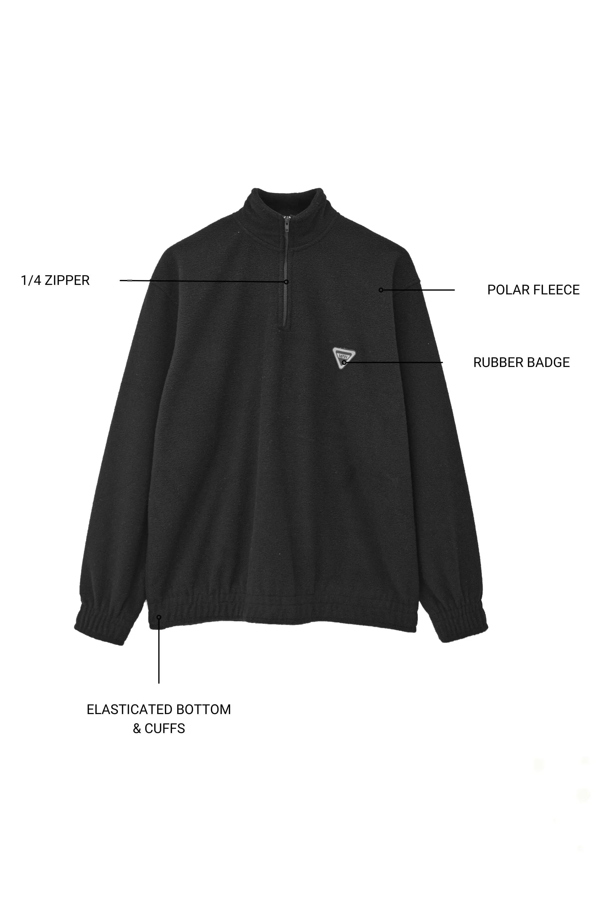 BHM Men's Polar Fleece Oversized Quarter Zipper Sweatshirt