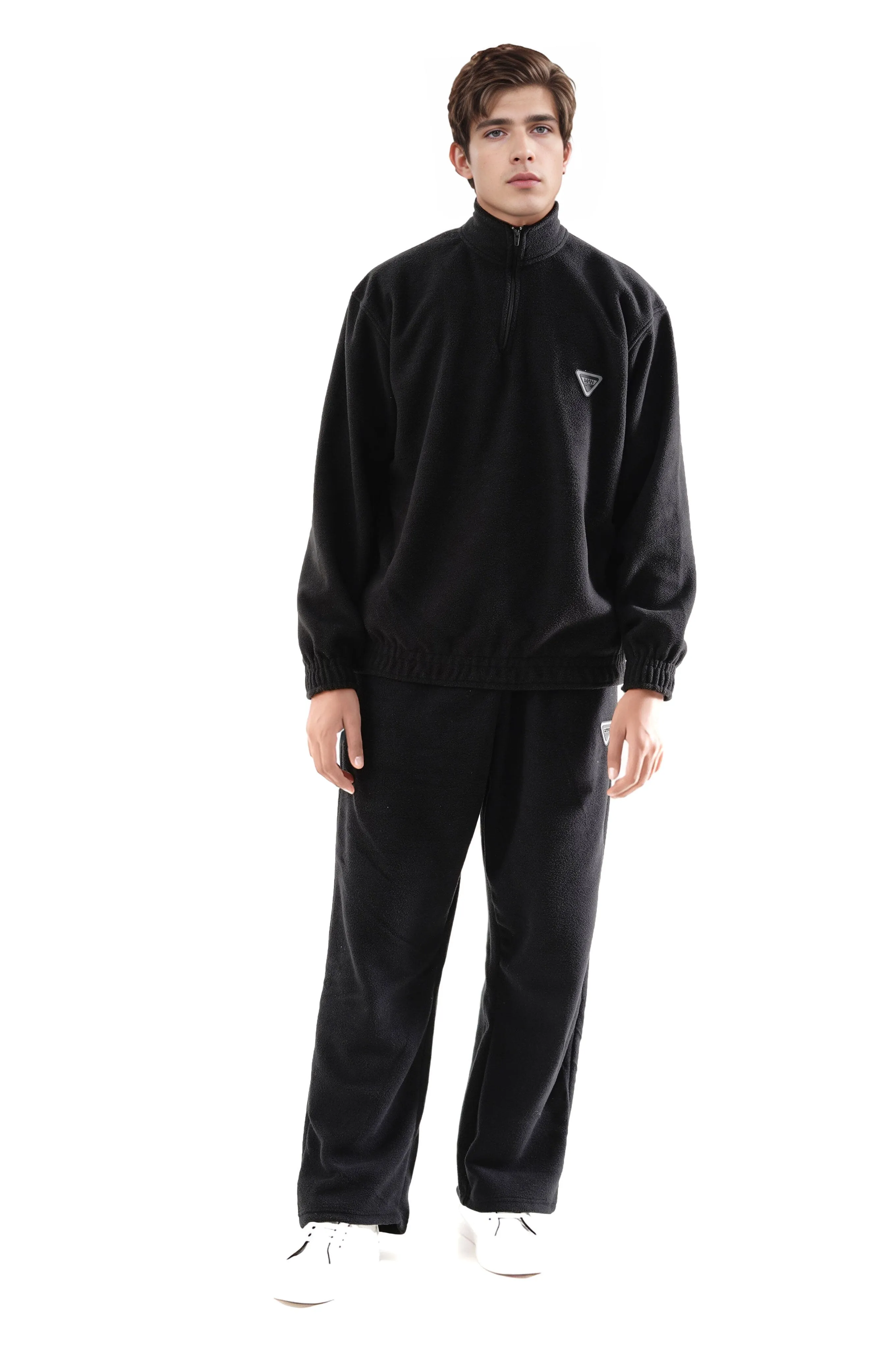 BHM Men's Polar Fleece Oversized Quarter Zipper Sweatshirt