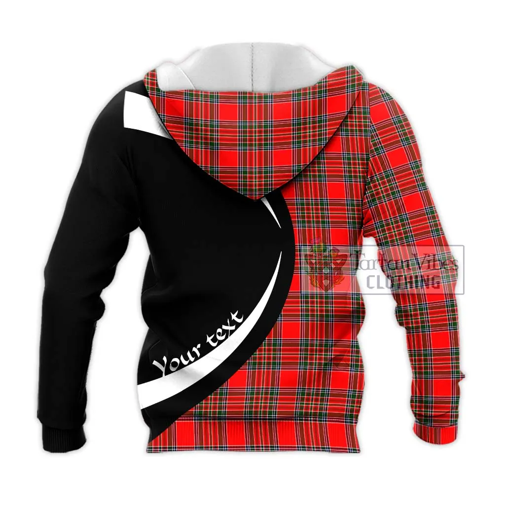 Binning Tartan Knitted Hoodie with Family Crest Circle Style