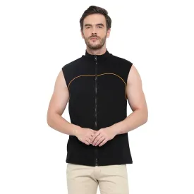 Black Sleeveless Fashionable Sweatshirt