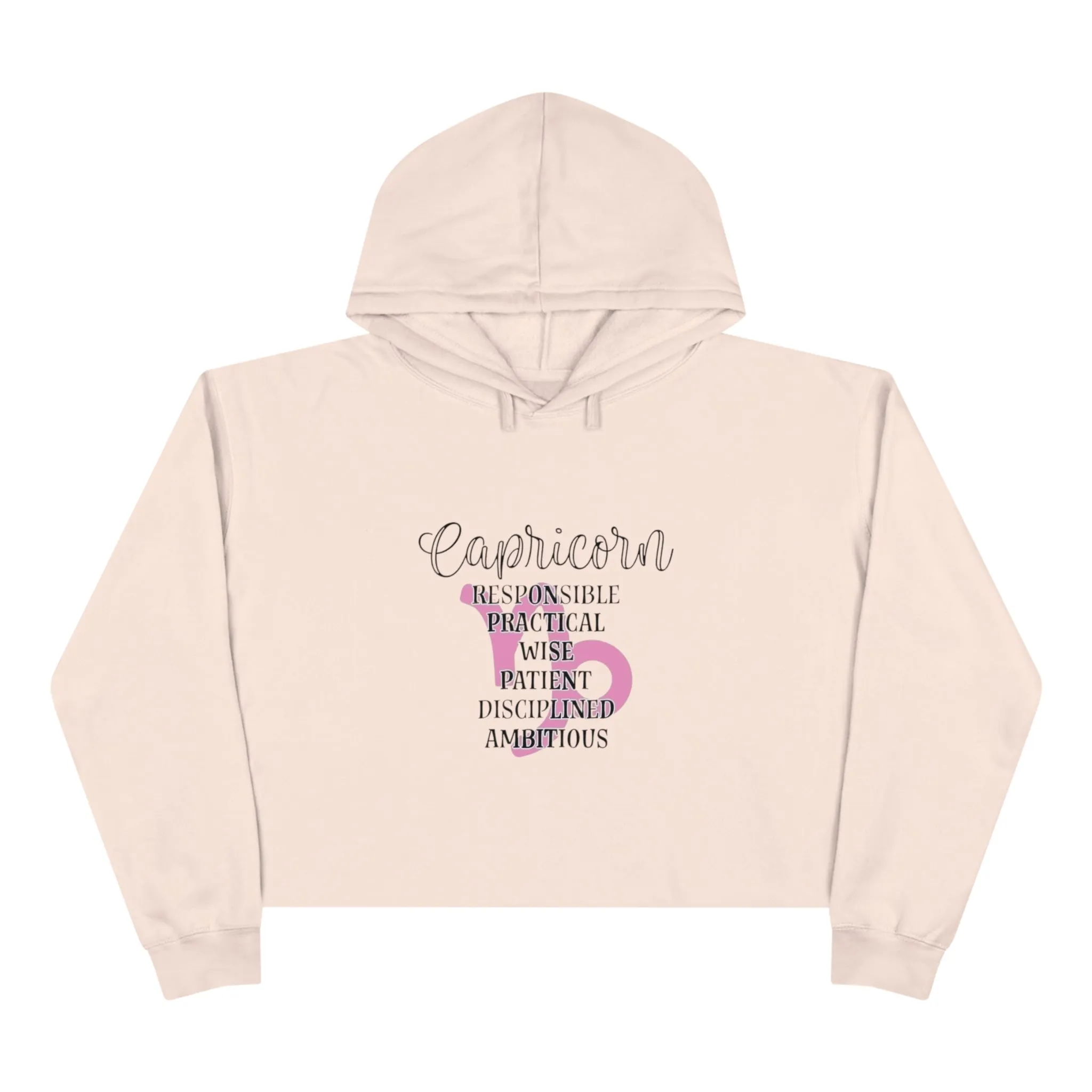Capricorn Zodiac Character Crop Hoodie