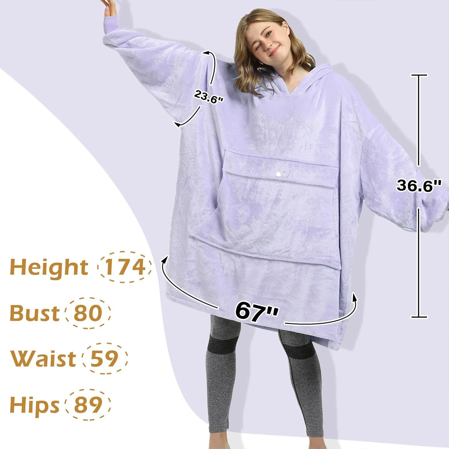 Catalonia Oversized Blanket Hoodie Sweatshirt, Fleece Pullover with Large Front Pocket, for Adults Men Women