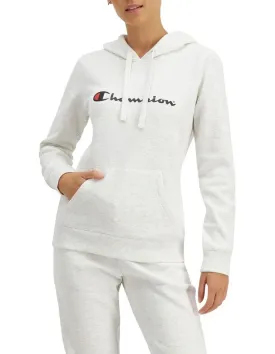 Champion Womens Script Hoodie - Light Snow Marle