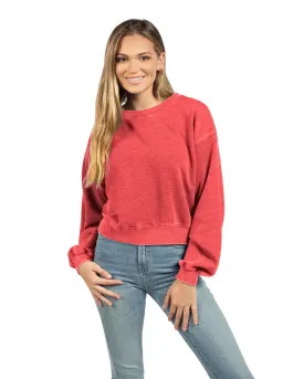 Chicka-d Ladies' Burnout Campus Crop Sweatshirt