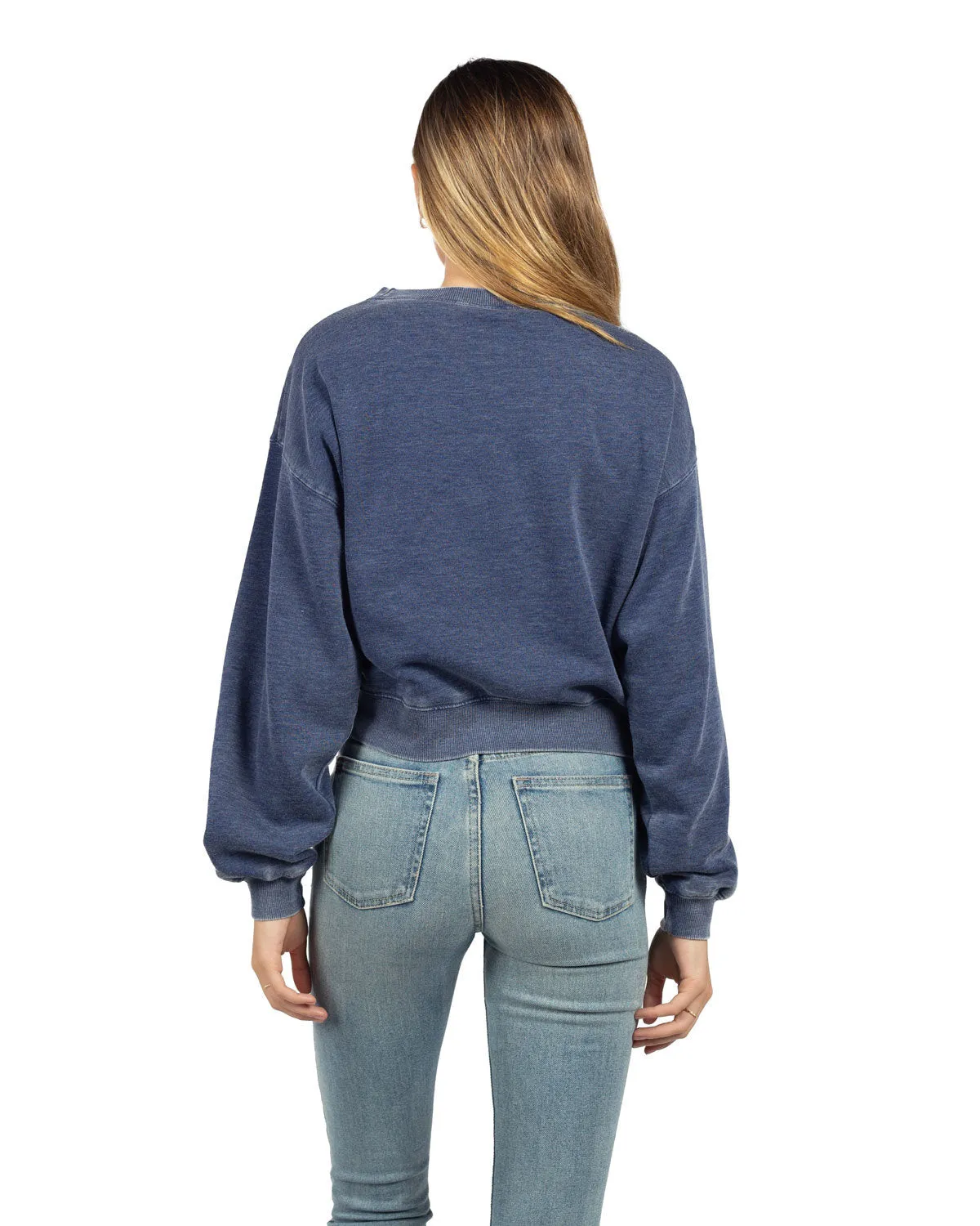 Chicka-d Ladies' Burnout Campus Crop Sweatshirt