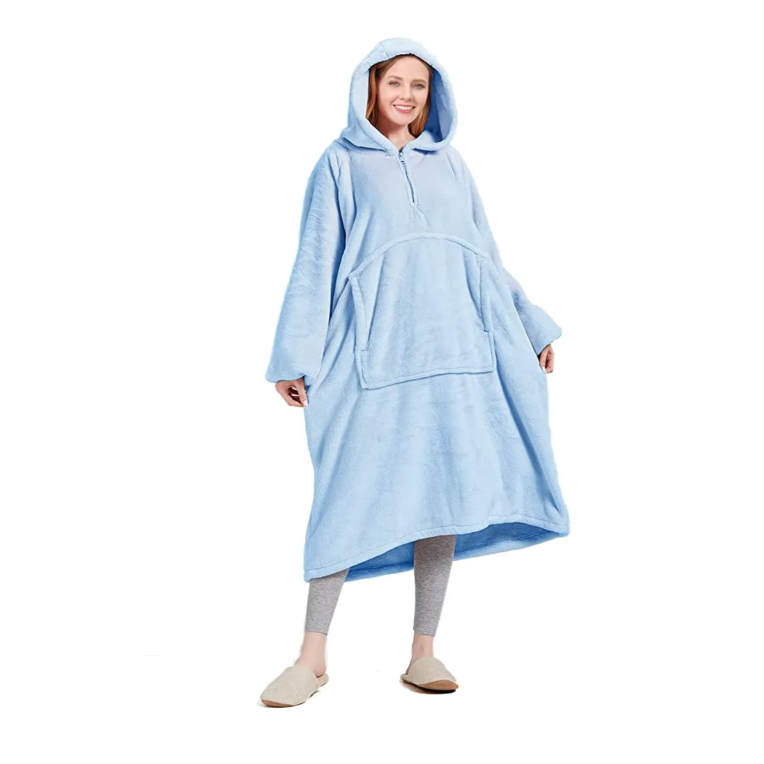 COZY HOODIE Ultra Plush Wearable Blanket Hoodie - Light Blue
