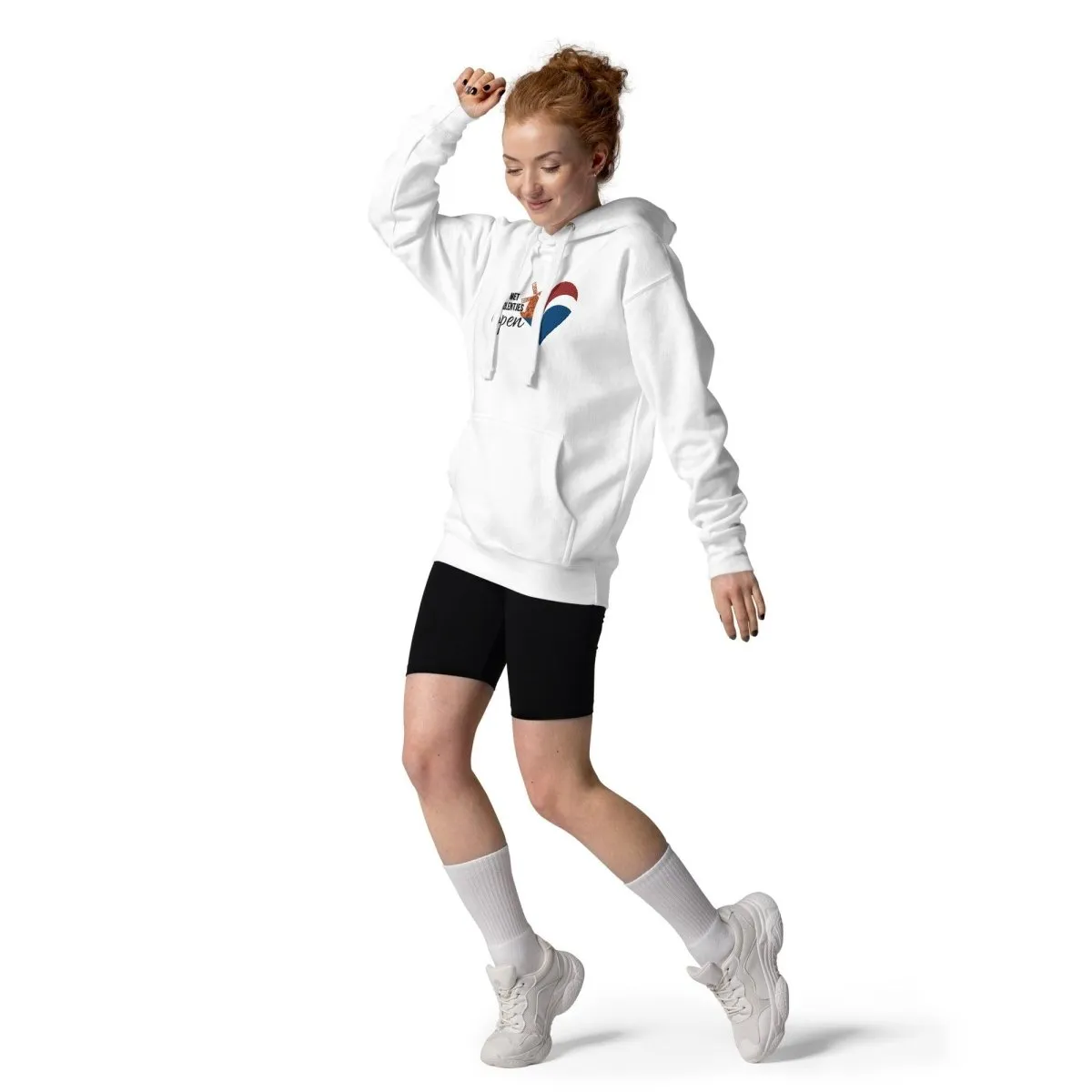 Embroidered Unisex Premium Hoodie Met Molentjes Lopen