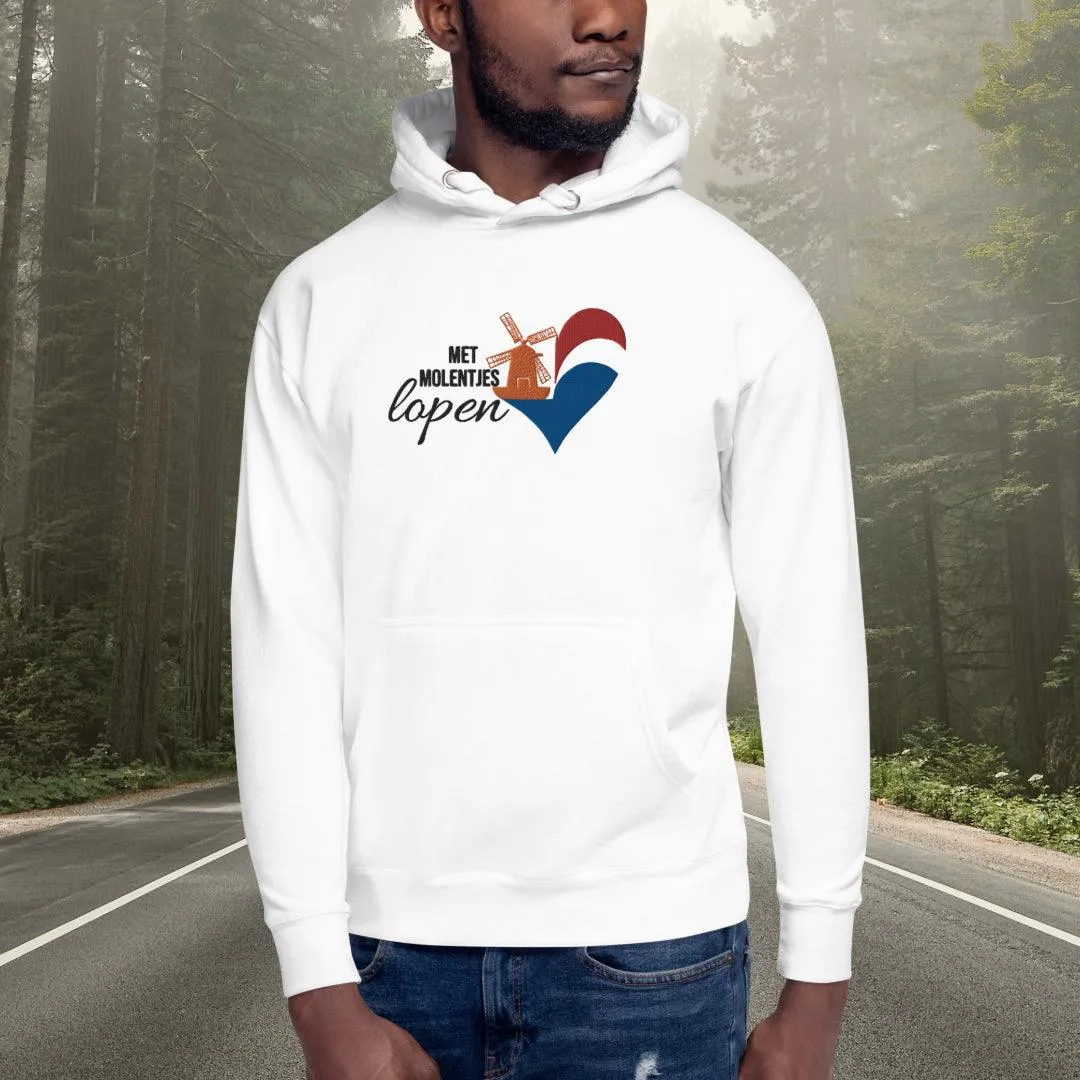 Embroidered Unisex Premium Hoodie Met Molentjes Lopen