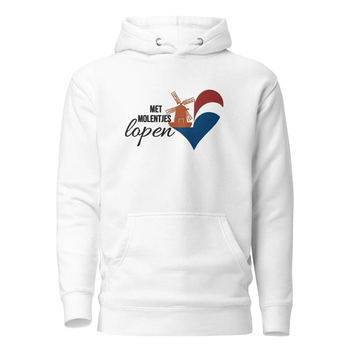 Embroidered Unisex Premium Hoodie Met Molentjes Lopen