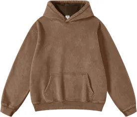 FAIABLE Womens Oversized Vintage Acid Wash Cotton Fleece Hoodie for Women