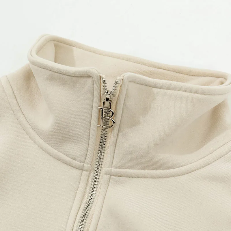 Faire Echo Retro High-Neck Fleece Sweatshirt