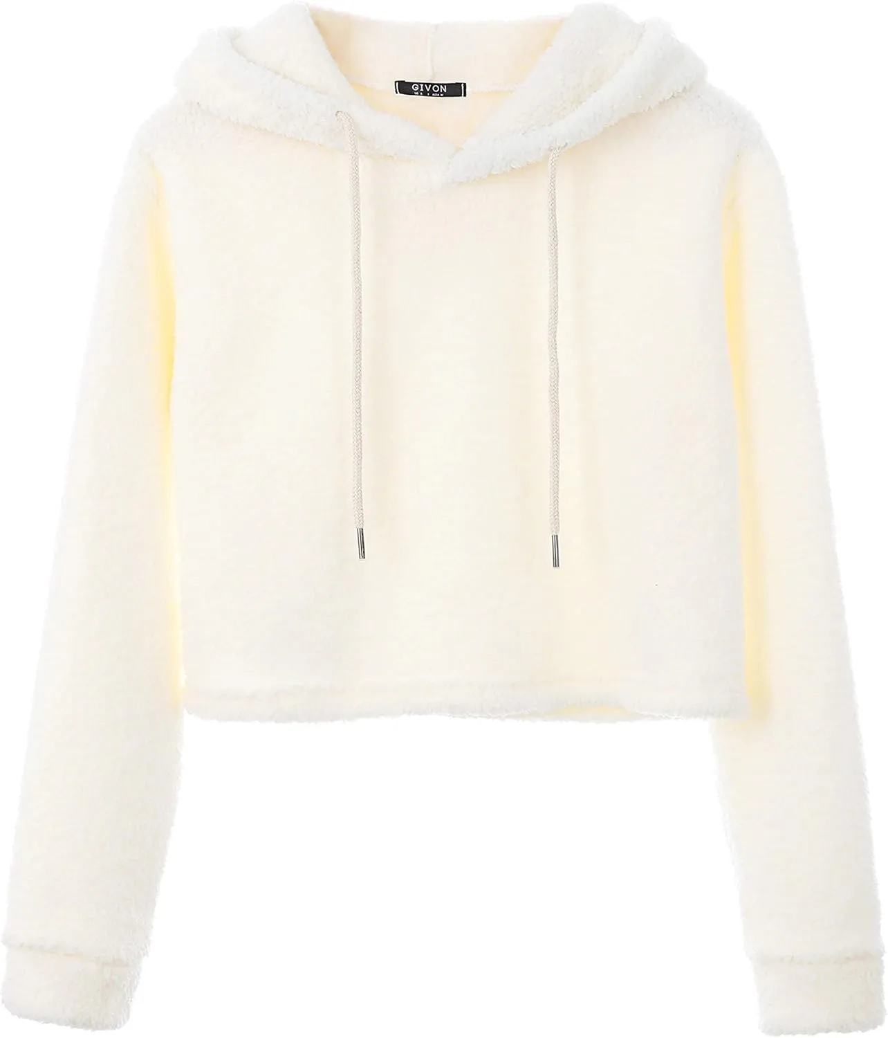 GIVON Women's Comfortable Casual Long Sleeve Crop-Top Pullover Sweatshirt Hoodie