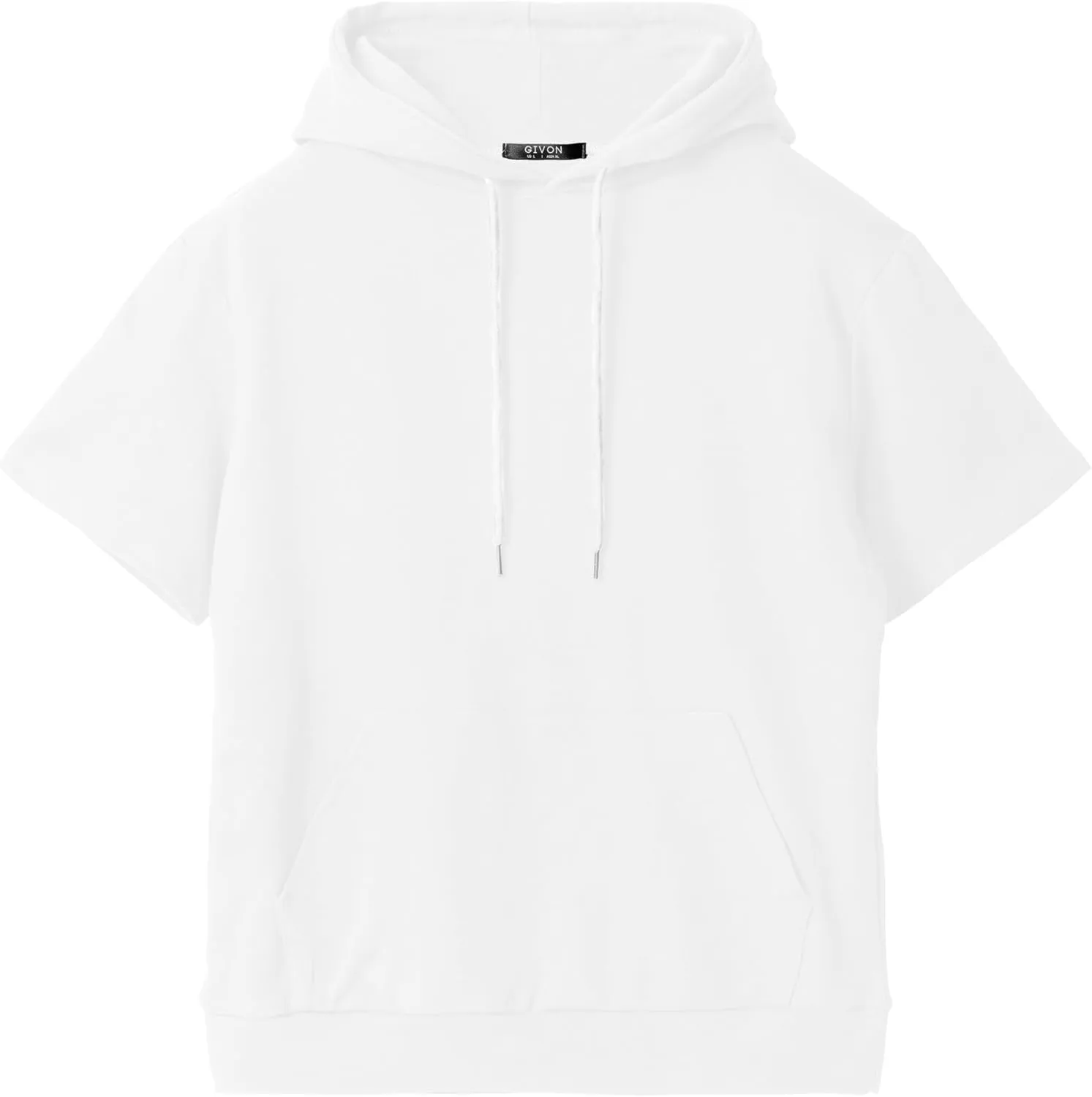 GIVON Women's Comfortable Short Sleeve Hoodie Pullover Hooded Sweatshirt with Kangaroo Pocket