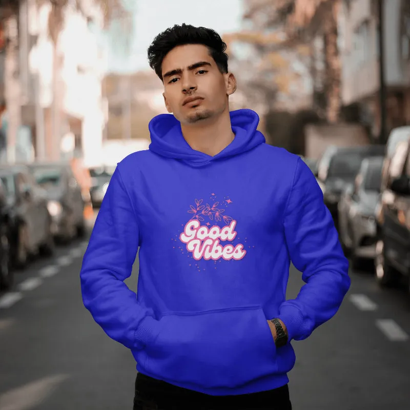 Good Vibes Three-Panel Fleece Hoodie  for Everyday Wear