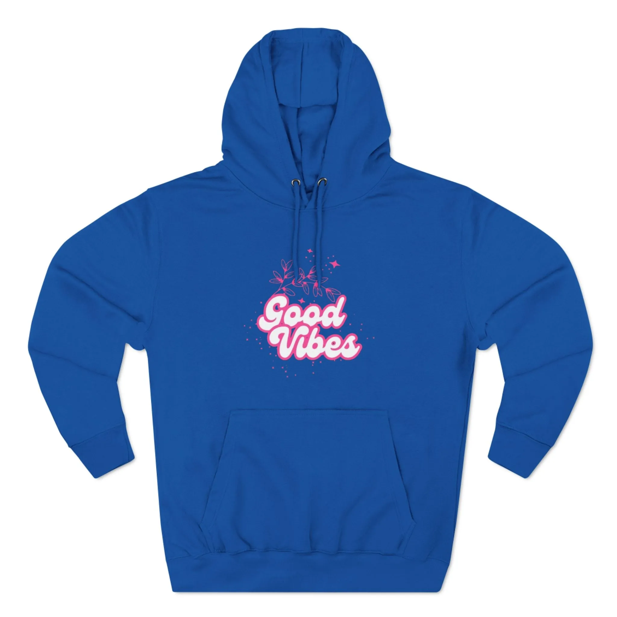 Good Vibes Three-Panel Fleece Hoodie  for Everyday Wear