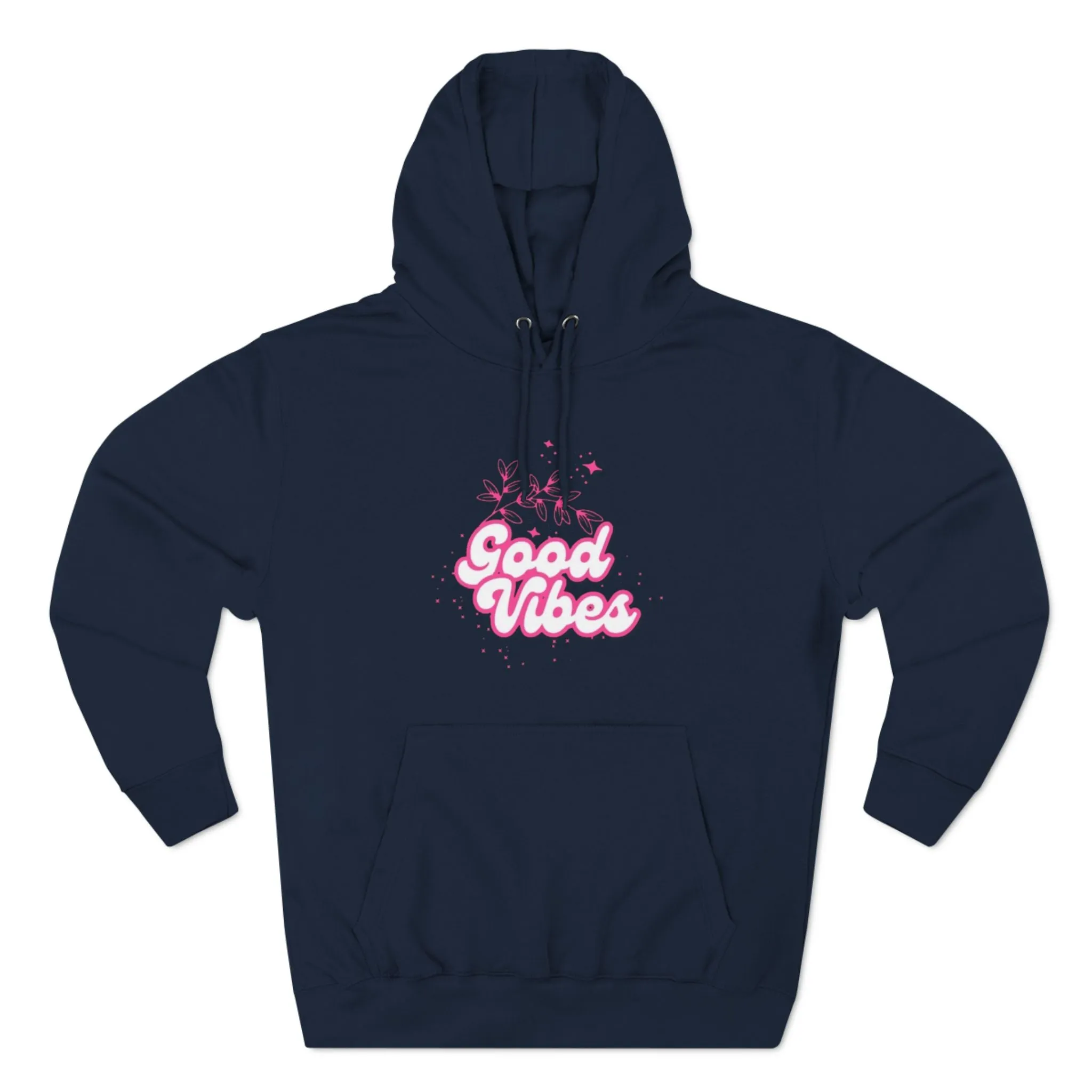 Good Vibes Three-Panel Fleece Hoodie  for Everyday Wear