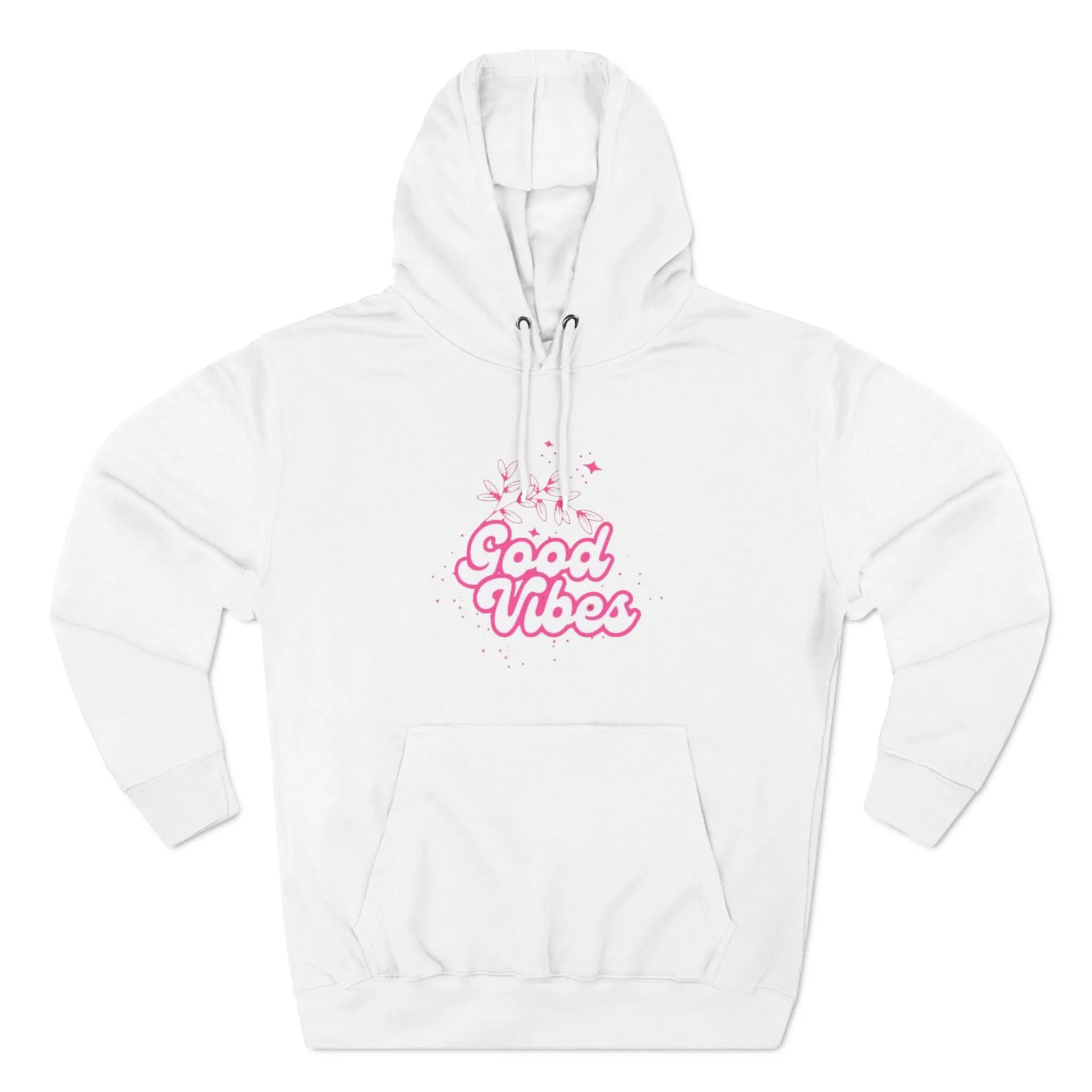 Good Vibes Three-Panel Fleece Hoodie  for Everyday Wear