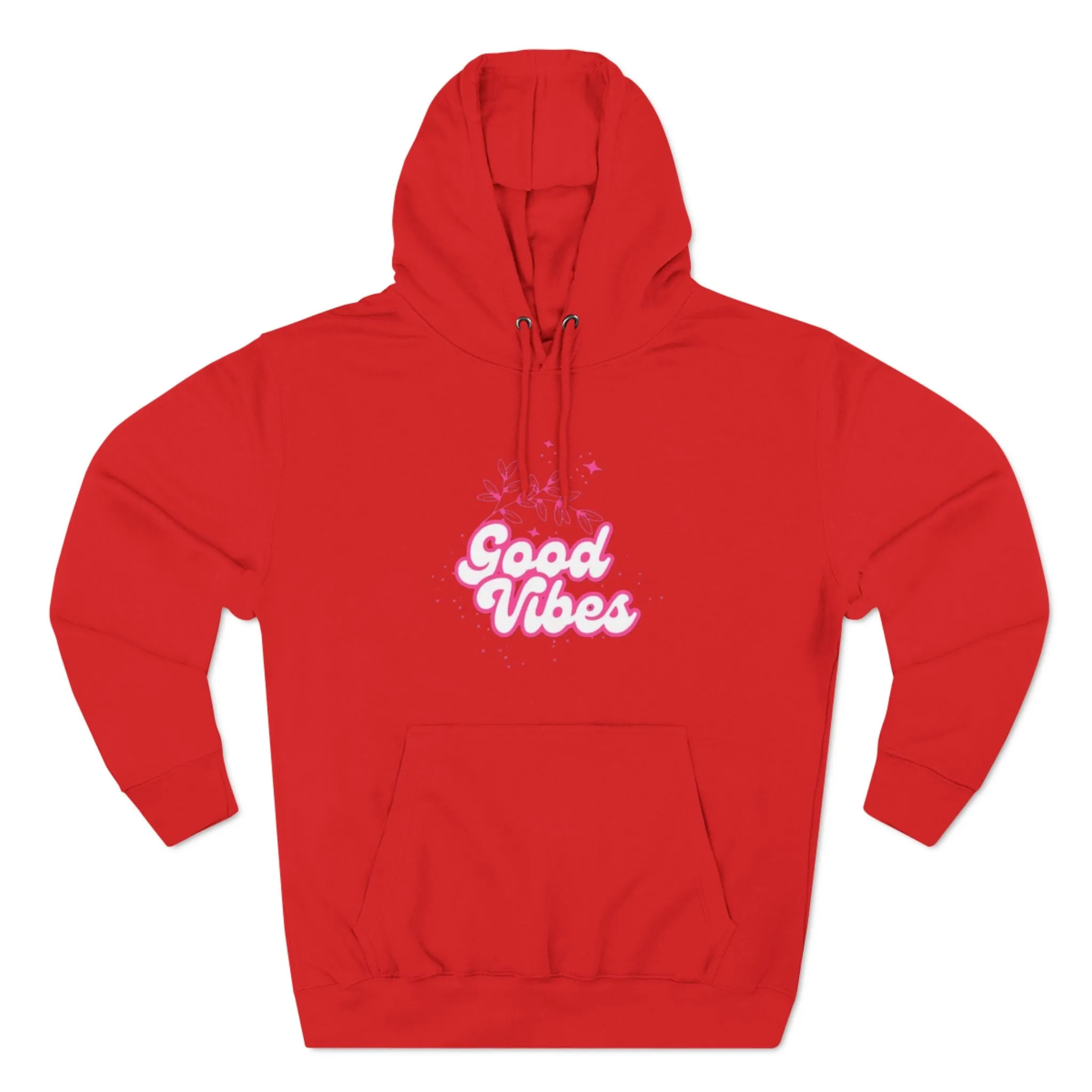 Good Vibes Three-Panel Fleece Hoodie  for Everyday Wear