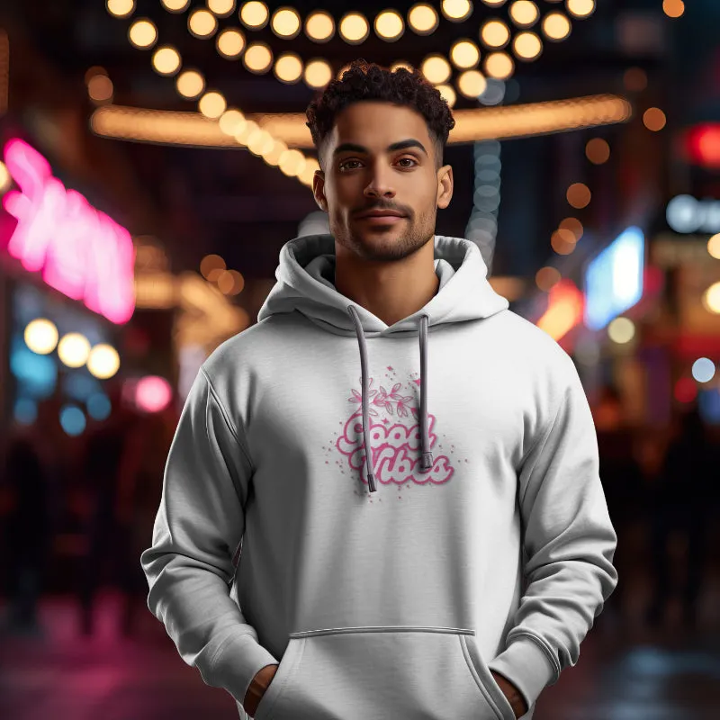 Good Vibes Three-Panel Fleece Hoodie  for Everyday Wear