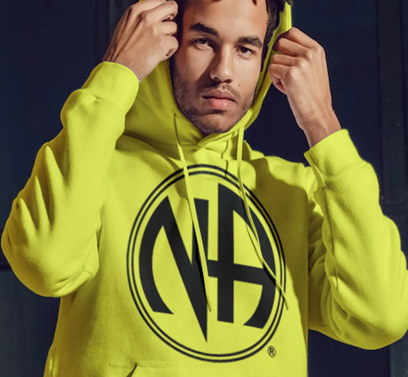 Hoodie - Large Black NA Symbol - Yellow