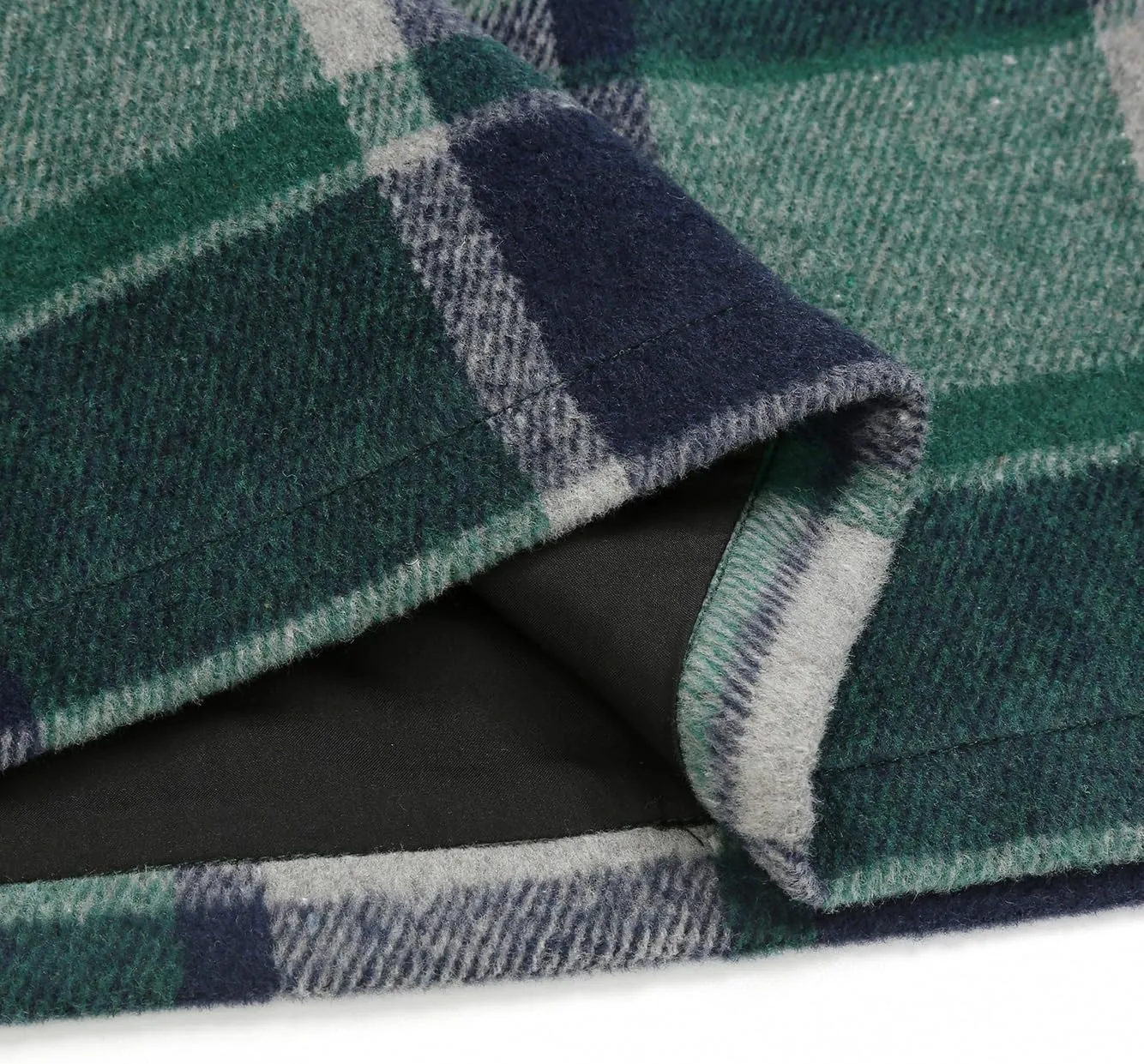 IDEALSANXUN Womens Wool Plaid Mini Skirt Fall Winter High Elastic Waist Short Pencil Skirt