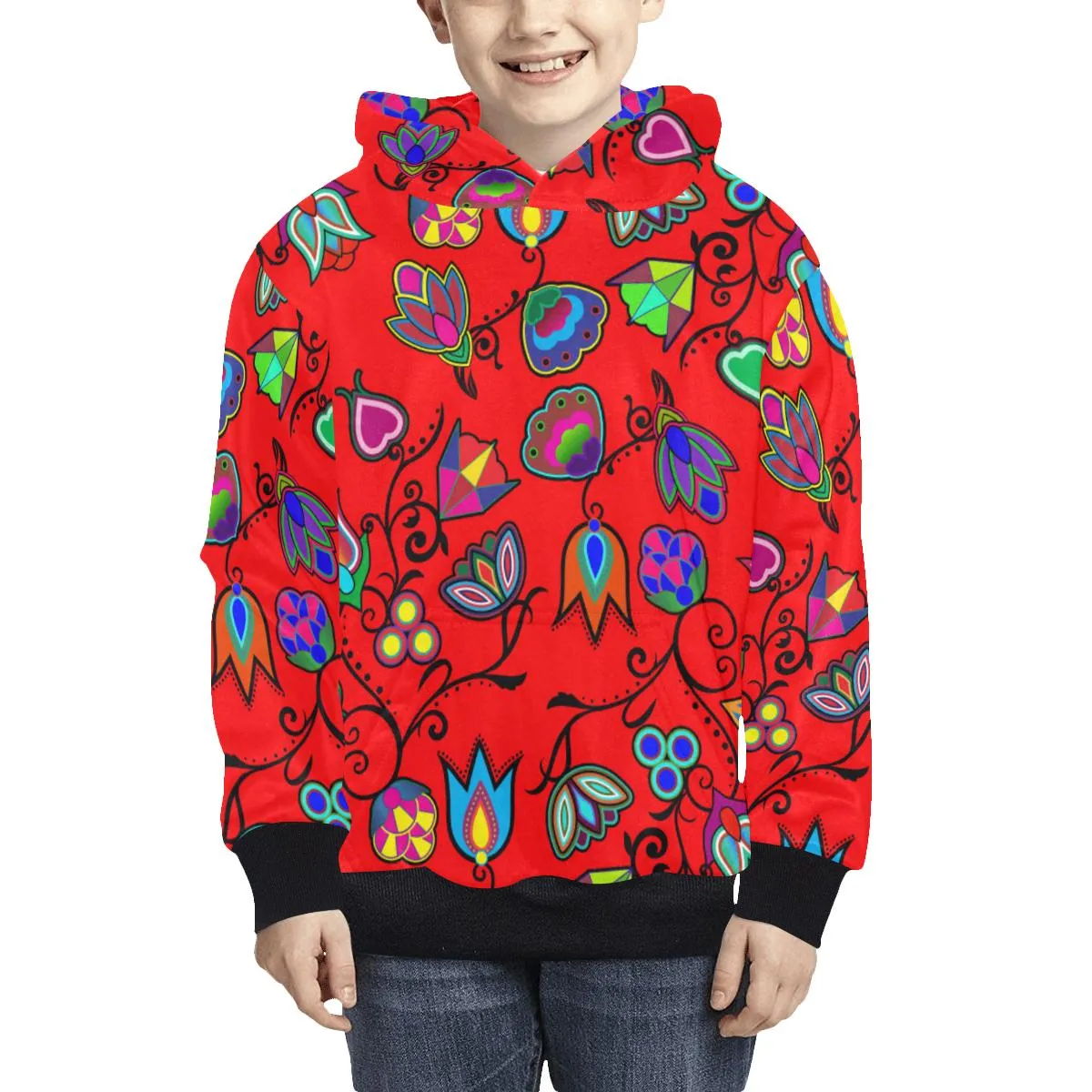 Indigenous Paisley Dahlia Kids' Hoodie