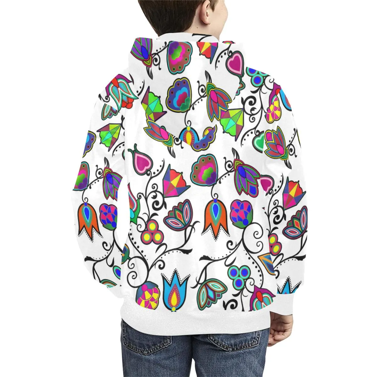 Indigenous Paisley White Kids' Hoodie