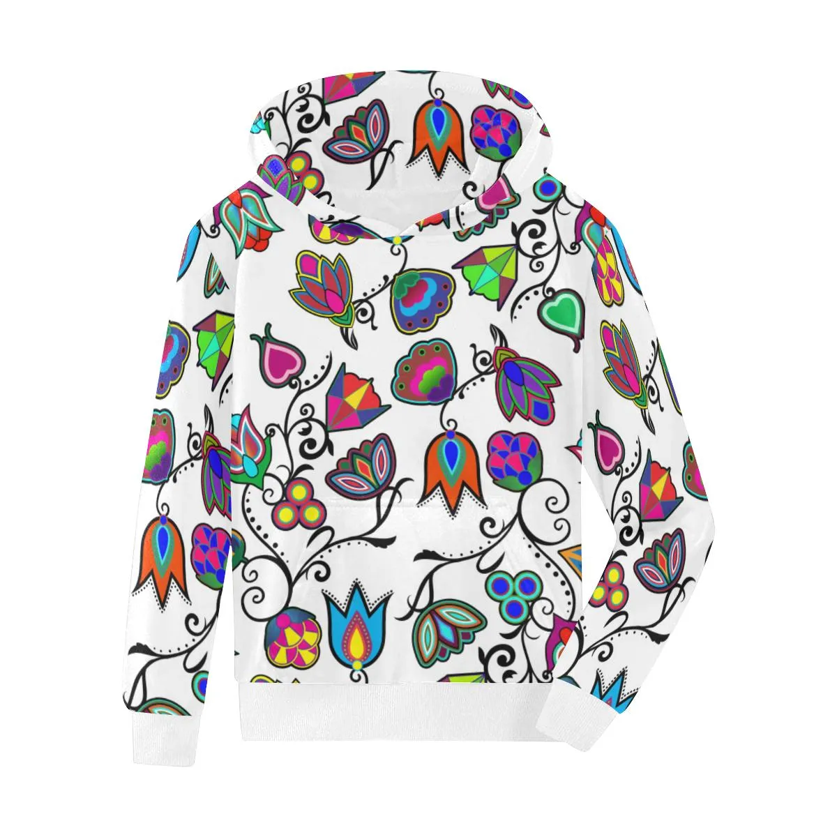 Indigenous Paisley White Kids' Hoodie