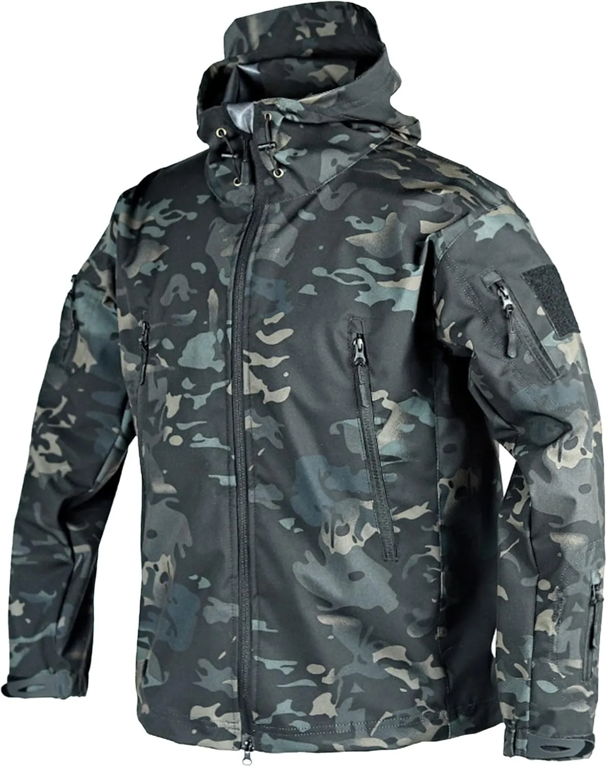 JEShifangjiusu Men'S Military Tactical Jackets Softshell Winter Warm Fleece Hooded Coat Casual Outdoor Hiking Hunting Jacket