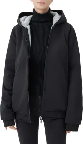 JiangWu Womens Fashion Fleece Sherpa Lined Hooded Coat Winter Thicken Warm Jacket