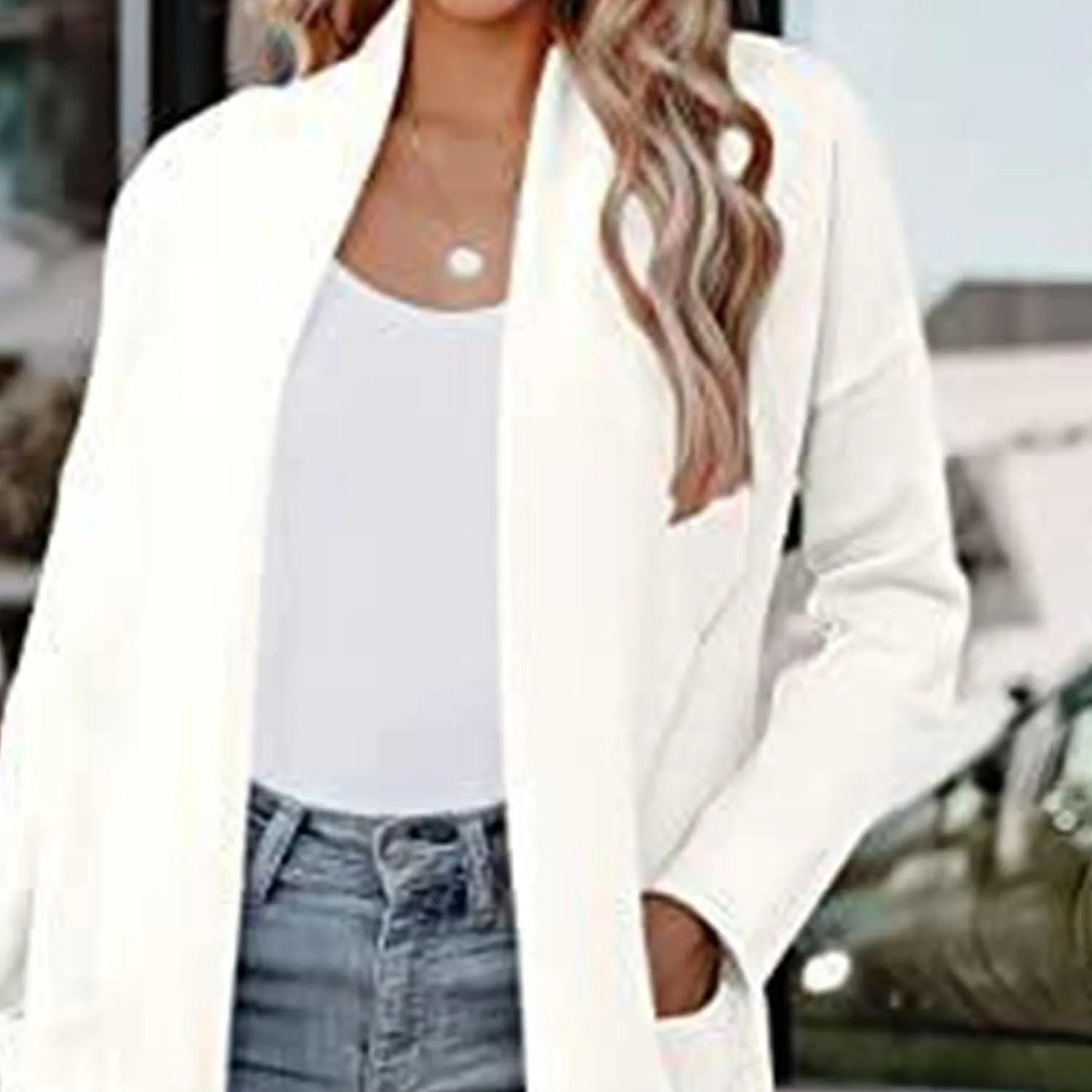 Maiyifu-GJ Women's Long Wool Blend Cardigan Sweaters Long Sleeve Lapel Casual Trench Coat Spring Fall Long Jacket Overcoat