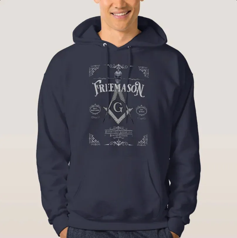 Master Mason Blue Lodge Hoodie - Square & Compasse 100% Cotton
