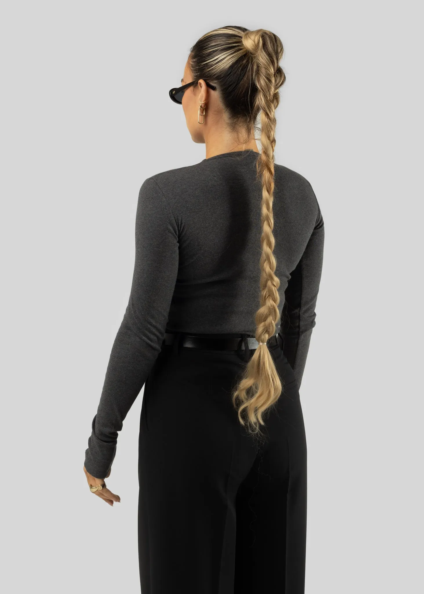 Melange Long Sleeve Dark Grey