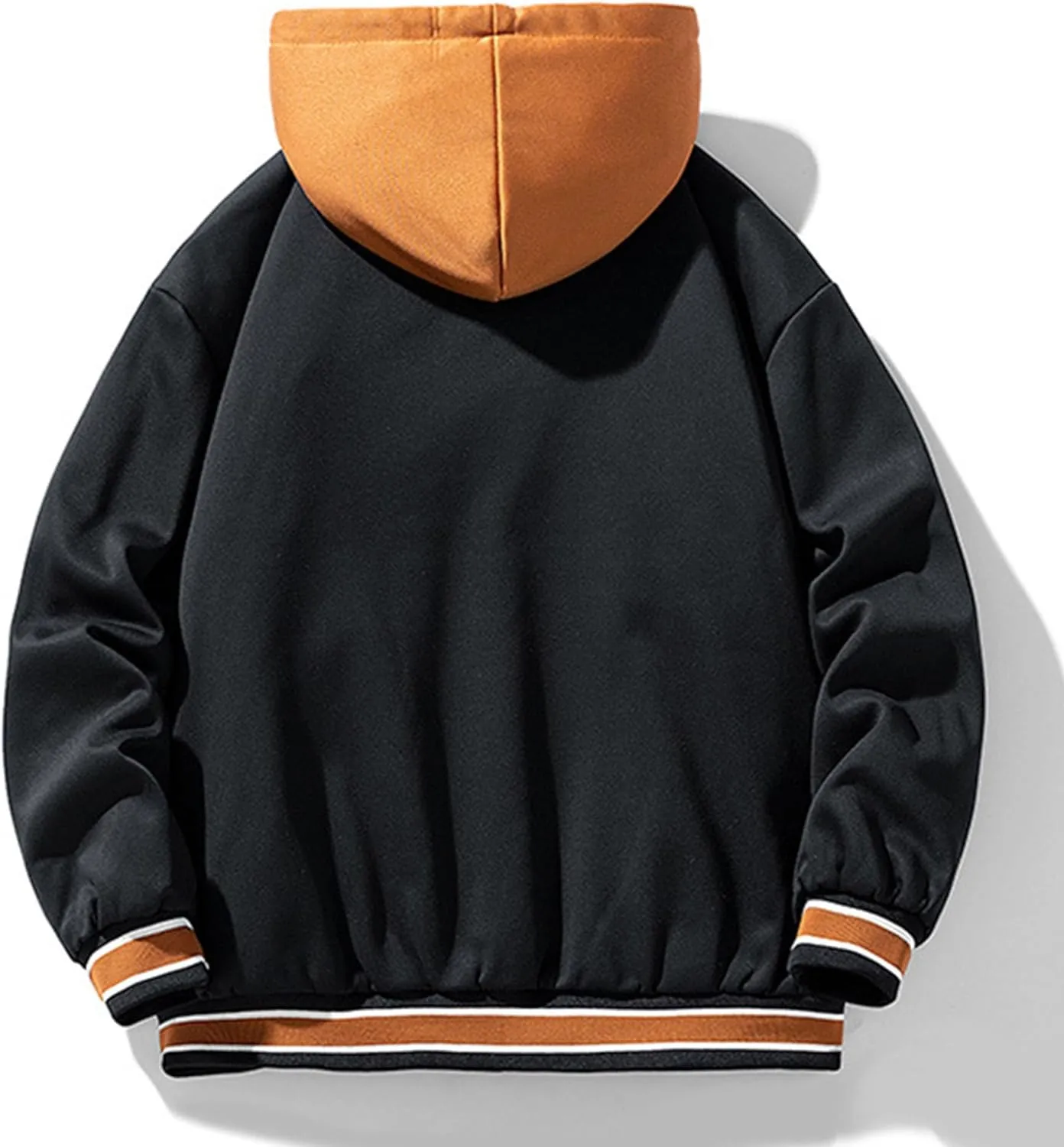 Men's Casual Varsity Jacket Hooded Vintage Lightweight Bomber Jackets Baseball Flight Hood Coat Windbreaker