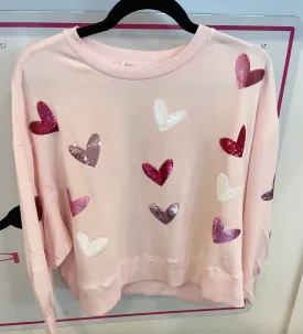Millie Hearts Sequin Sweatshirt